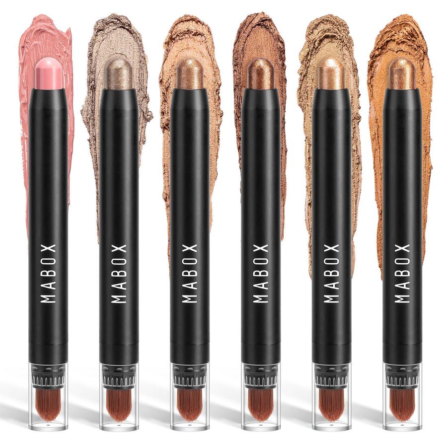 HKM-835027 Waterproof Eye Shadow Stick - Pearlescent and Earth Tone Color Options