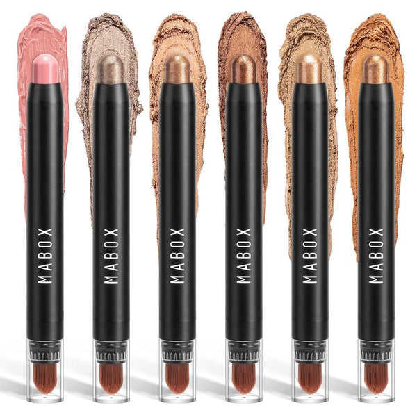 HKM-835027 Waterproof Eye Shadow Stick - Pearlescent and Earth Tone Color Options