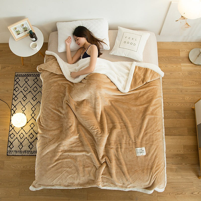 HKM-835283 Cozy Pure Color Fleece Blanket - Soft Polyester Fiber, 100x120CM