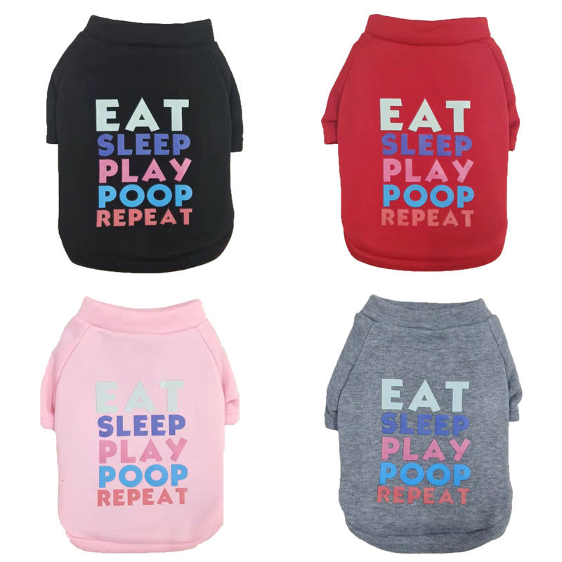 HKM-8353469 Thickened Polyester Dog Sweater in Red, Black, Pink, and Gray - Sizes XS to XXL