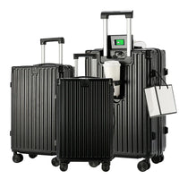 HKM-835347 Durable 4-Wheel Soft Shell Travel Luggage Set with Carry-On Suitcase