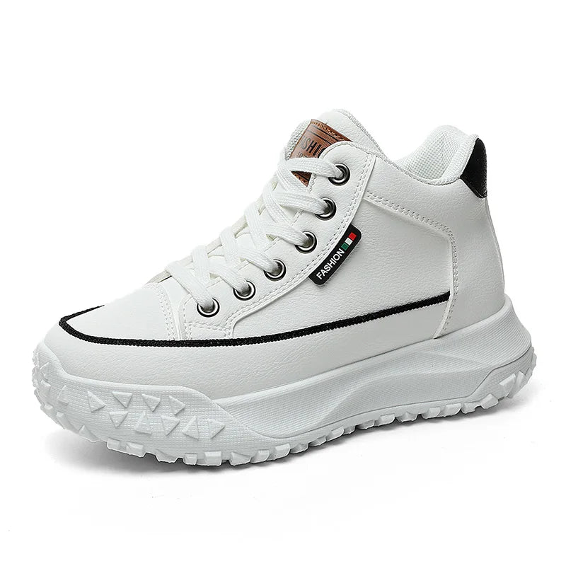 HKM-835347 Y5B08 New Simple Autumn Mid Top Fashion Versatile Elevated Thick Sole Sports Casual Anti slip Breathable Board Shoes