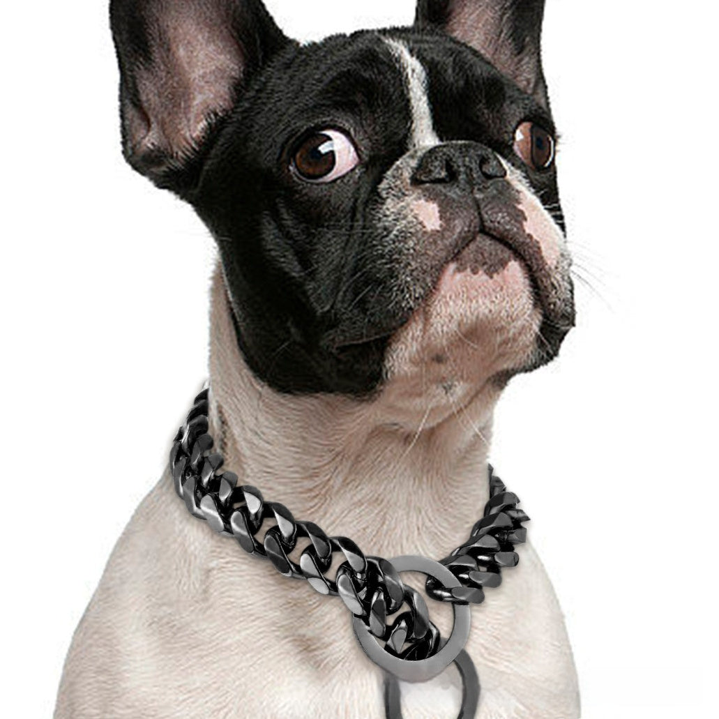 HKM-8353725 Hip Hop Style Titanium Steel 15mm Dog Leash - Various Colors and Lengths Available