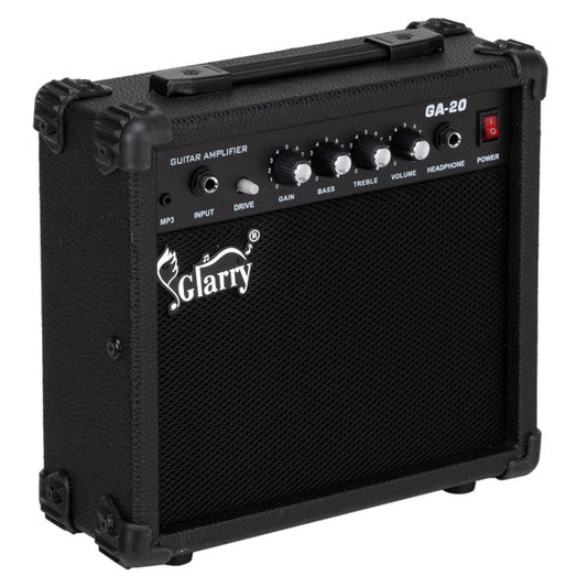 HKM-835795 20W Portable Electric Guitar Amplifier with Volume, Treble, Bass, and Middle Controls