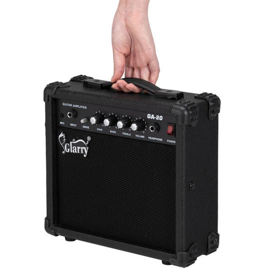HKM-835795 20W Portable Electric Guitar Amplifier with Volume, Treble, Bass, and Middle Controls