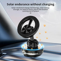HKM-835859 Universal 360-Degree Rotation Solar-Powered Car Phone Holder with Vacuum Suction Cup and Magnetic Mount