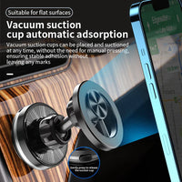 HKM-835859 Universal 360-Degree Rotation Solar-Powered Car Phone Holder with Vacuum Suction Cup and Magnetic Mount