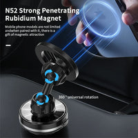 HKM-835859 Universal 360-Degree Rotation Solar-Powered Car Phone Holder with Vacuum Suction Cup and Magnetic Mount