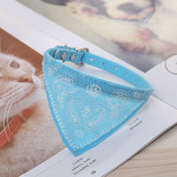 HKM-8358845 Triangle Saliva Towel Dog Collar in Pink, Black, Red, Purple, Green, Rose Red, Royal Blue, and Sky Blue - Leather, Sizes S to XXL
