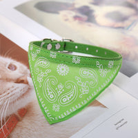 HKM-8358845 Triangle Saliva Towel Dog Collar in Pink, Black, Red, Purple, Green, Rose Red, Royal Blue, and Sky Blue - Leather, Sizes S to XXL