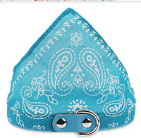 HKM-8358845 Triangle Saliva Towel Dog Collar in Pink, Black, Red, Purple, Green, Rose Red, Royal Blue, and Sky Blue - Leather, Sizes S to XXL