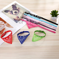 HKM-8358845 Triangle Saliva Towel Dog Collar in Pink, Black, Red, Purple, Green, Rose Red, Royal Blue, and Sky Blue - Leather, Sizes S to XXL