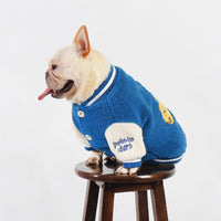 HKM-8359229 Fleece-Lined Thick Dog Coat in Blue for Warmth and Comfort, Available in Sizes L to 4XL