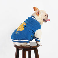 HKM-8359229 Fleece-Lined Thick Dog Coat in Blue for Warmth and Comfort, Available in Sizes L to 4XL