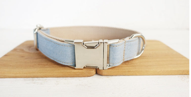 HKM-8360637 Light Blue and Yellow Medium to Large Dog Traction Collar and Rope Set