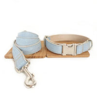 HKM-8360637 Light Blue and Yellow Medium to Large Dog Traction Collar and Rope Set