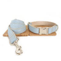 HKM-8360637 Light Blue and Yellow Medium to Large Dog Traction Collar and Rope Set