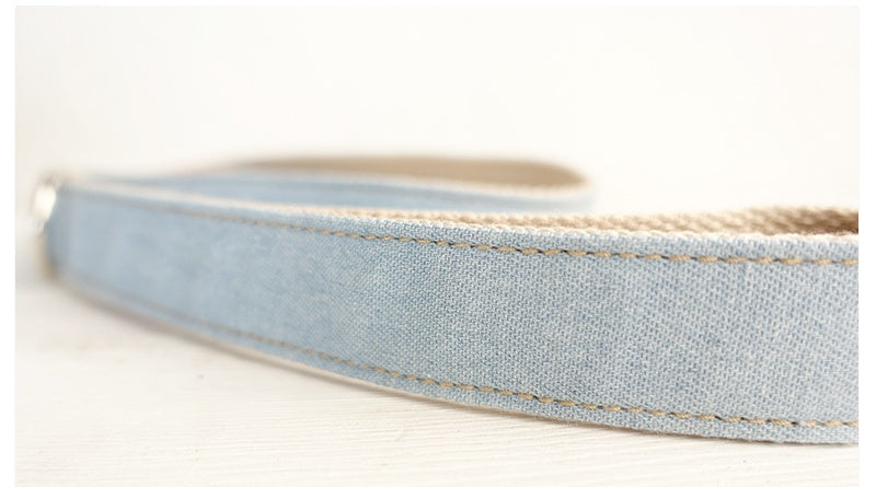 HKM-8360637 Light Blue and Yellow Medium to Large Dog Traction Collar and Rope Set