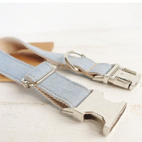 HKM-8360637 Light Blue and Yellow Medium to Large Dog Traction Collar and Rope Set