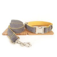 HKM-8360637 Light Blue and Yellow Medium to Large Dog Traction Collar and Rope Set
