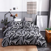 HKM-836115 Three Piece Polyester Printed Brushed Quilt Cover Set with Pillowcases, Available in Multiple Floral Designs and Sizes