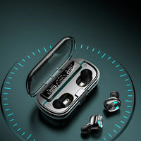 HKM-836115 Wireless Bass Earbuds with LED Display and Power Bank, Waterproof TWS Earphones