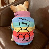 HKM-8361277 Rainbow Polyester Pet Clothes for Pugs, Schnauzers, and Teddy Dogs - Available in Multiple Sizes