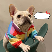 HKM-8361277 Rainbow Polyester Pet Clothes for Pugs, Schnauzers, and Teddy Dogs - Available in Multiple Sizes