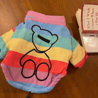 HKM-8361277 Rainbow Polyester Pet Clothes for Pugs, Schnauzers, and Teddy Dogs - Available in Multiple Sizes