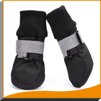 HKM-8363453 Waterproof Dog Walking Shoes with Warm Flannel Lining for Medium and Large Breeds
