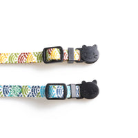 HKM-8364221 Japanese Style Cat Collar with Tang Grass Pattern and Bow Scarf Set