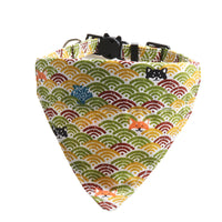 HKM-8364221 Japanese Style Cat Collar with Tang Grass Pattern and Bow Scarf Set