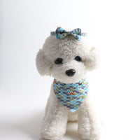 HKM-8364221 Japanese Style Cat Collar with Tang Grass Pattern and Bow Scarf Set