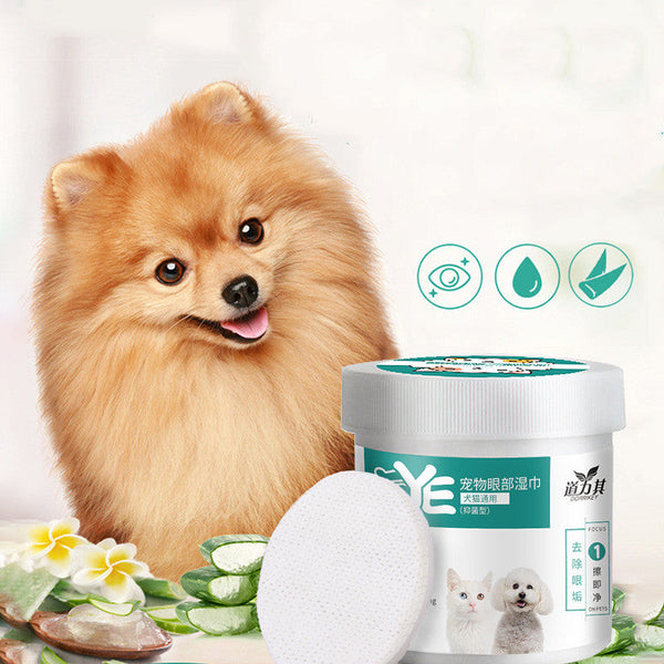 HKM-8364477 Pet Eye Wipes for Dogs and Cats ¨C Tear and Dirt Removal ¨C 130 Count