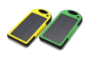 HKM-836499 5000mAh Waterproof Portable Solar Power Bank with Dual USB Ports and Carabiner