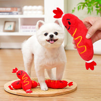 HKM-8365245 Bite-Resistant Plush Dog Toy with Sound for Stress Relief