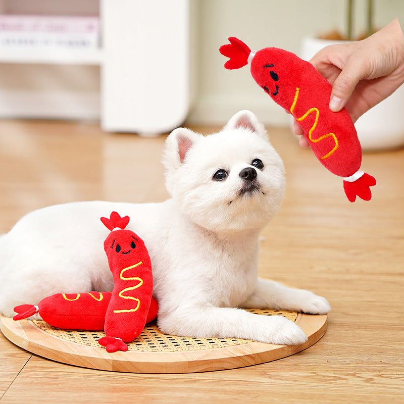 HKM-8365245 Bite-Resistant Plush Dog Toy with Sound for Stress Relief