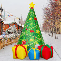 HKM-836563 7 FT Inflatable Christmas Tree with LED Lights for Outdoor Holiday Decoration