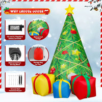 HKM-836563 7 FT Inflatable Christmas Tree with LED Lights for Outdoor Holiday Decoration