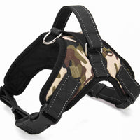 HKM-8365885 Explosion-Proof Leather Dog Harness with Trap Hand Holding Rope ¨C Red, Black, Camouflage, Leopard Print, S-XXL
