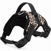 HKM-8365885 Explosion-Proof Leather Dog Harness with Trap Hand Holding Rope ¨C Red, Black, Camouflage, Leopard Print, S-XXL