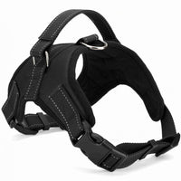 HKM-8365885 Explosion-Proof Leather Dog Harness with Trap Hand Holding Rope ¨C Red, Black, Camouflage, Leopard Print, S-XXL