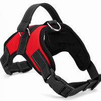 HKM-8365885 Explosion-Proof Leather Dog Harness with Trap Hand Holding Rope ¨C Red, Black, Camouflage, Leopard Print, S-XXL