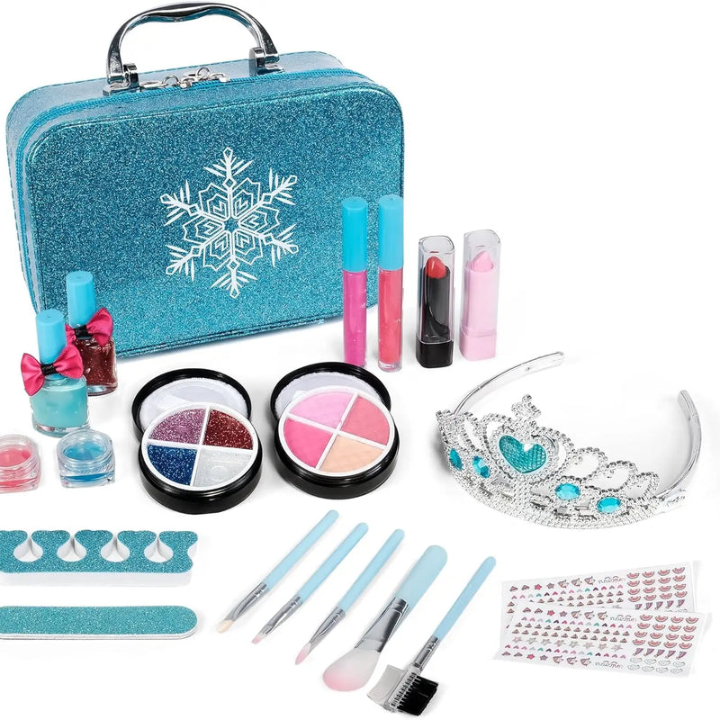 HKM-836627 Kids Real Washable Lip Gloss and Mini Nail Makeup Kit Set for Girls