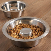 HKM-8368573 Stainless Steel Pet Slow Food Bowl for Cats - Multiple Sizes Available