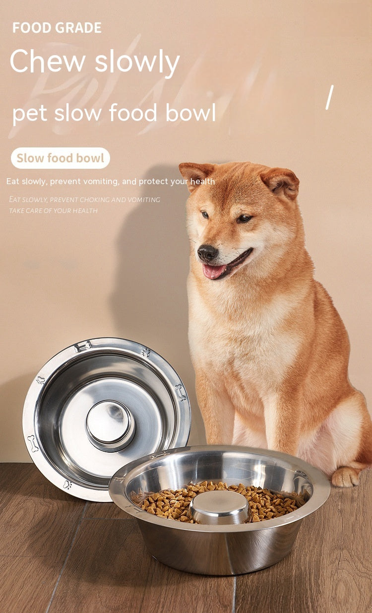 HKM-8368573 Stainless Steel Pet Slow Food Bowl for Cats - Multiple Sizes Available