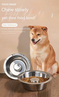 HKM-8368573 Stainless Steel Pet Slow Food Bowl for Cats - Multiple Sizes Available