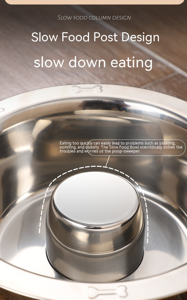 HKM-8368573 Stainless Steel Pet Slow Food Bowl for Cats - Multiple Sizes Available
