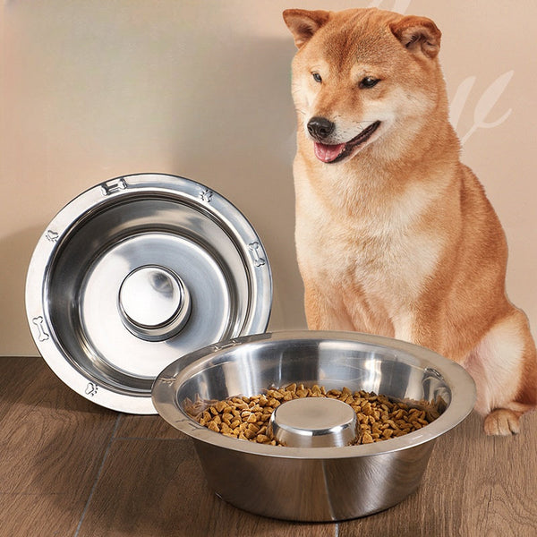 HKM-8368573 Stainless Steel Pet Slow Food Bowl for Cats - Multiple Sizes Available