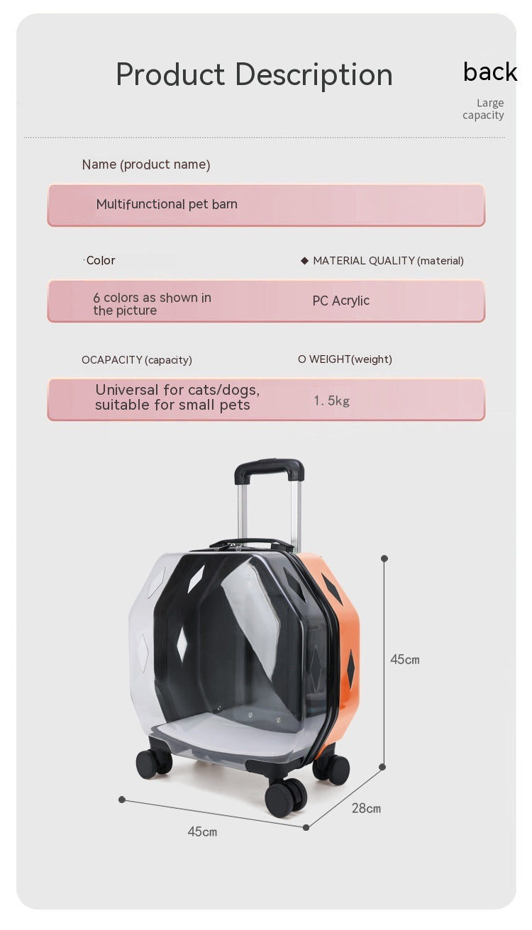 HKM-8368829 Translucent Cartoon Pet Backpack with Ventilation for Dogs and Cats - 10kg Capacity